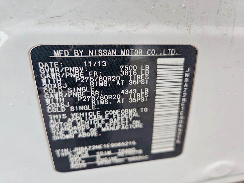 2014 Infiniti Qx80 მანქანა იყიდება აუქციონზე, vin: JN8AZ2NE1E9065215, აუქციონის ნომერი: 51593406