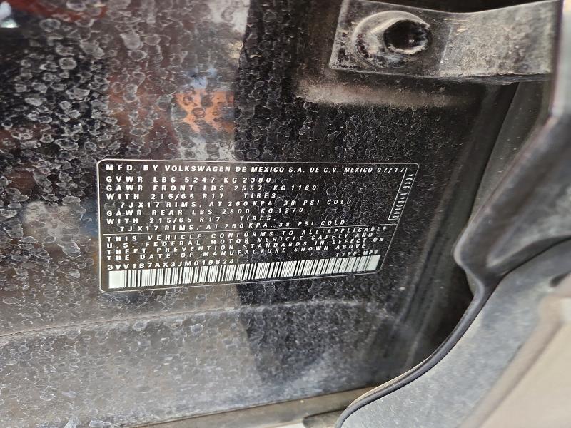 50071086 :رقم المزاد ، 3VV1B7AX3JM019824 vin ، 2018 Volkswagen Tiguan مزاد بيع