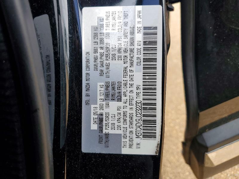 2018 Mazda Cx-9 მანქანა იყიდება აუქციონზე, vin: JM3TCADY9J0232230, აუქციონის ნომერი: 49980826