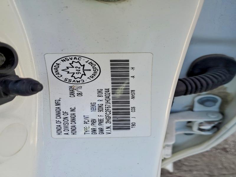 Продажа на аукционе авто 2018 Honda Civic, vin: 2HGFC2F67JH040244, номер лота: 48350366