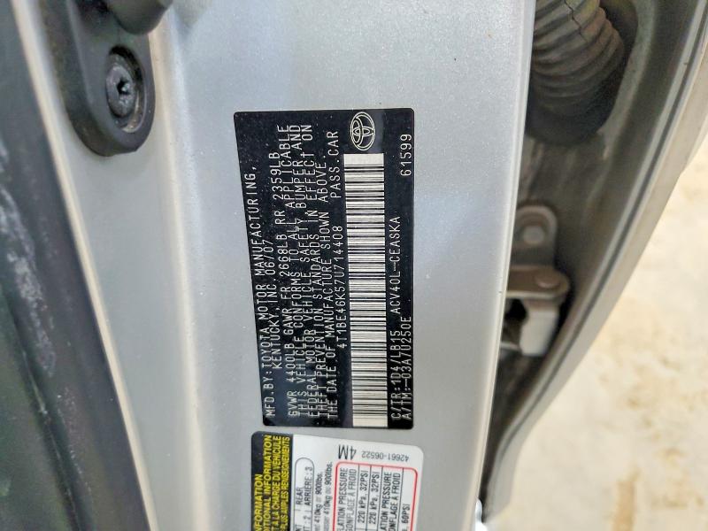 Aukcja sprzedaży 2007 Toyota Camry, vin: 4T1BE46K57U714408, numer aukcji: 50763076