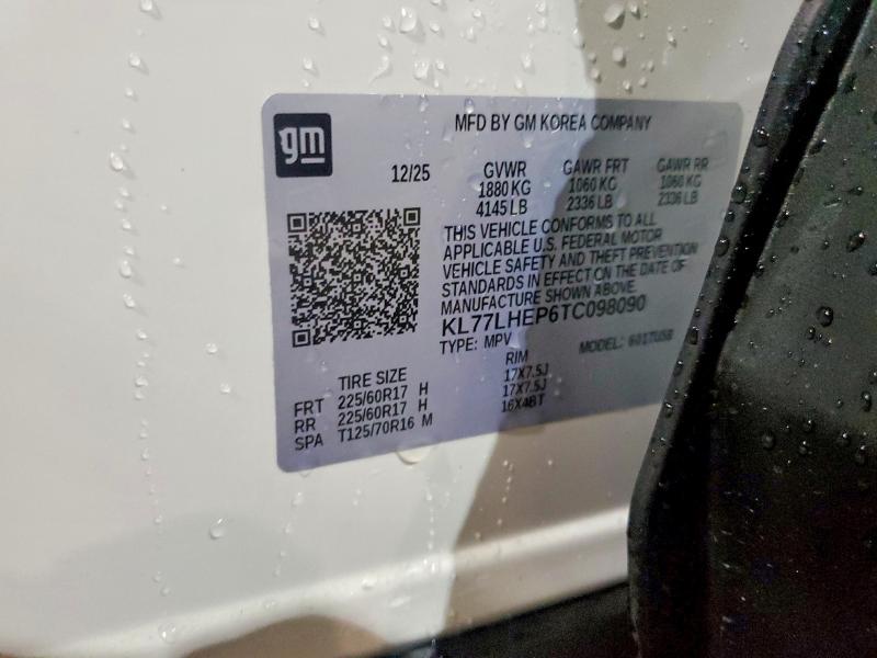 Aukcja sprzedaży 2026 Chevrolet Trax, vin: KL77LHEP6TC098090, numer aukcji: 48503936