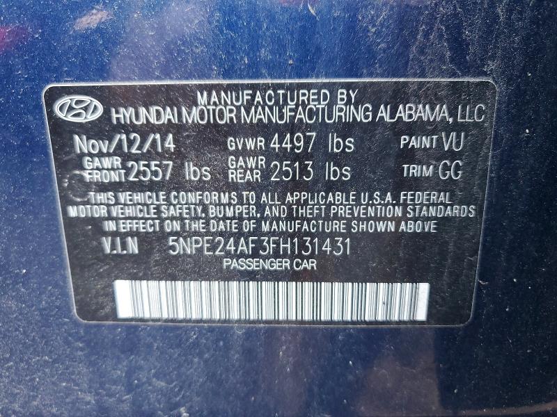 Aukcja sprzedaży 2015 Hyundai Sonata, vin: 5NPE24AF3FH131431, numer aukcji: 48467506