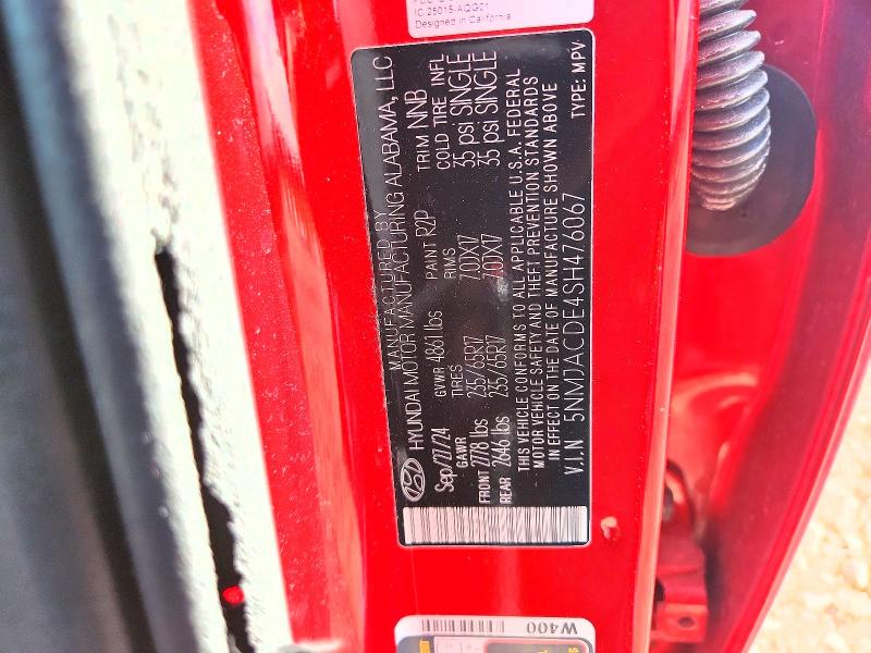 2025 Hyundai Tucson მანქანა იყიდება აუქციონზე, vin: 5NMJACDE4SH476067, აუქციონის ნომერი: 48588066