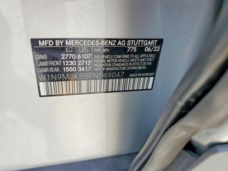 Продажа на аукционе авто 2023 Mercedes-benz Eqb, vin: W1N9M0KB5PN049047, номер лота: 48653046