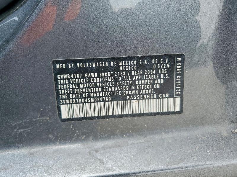 52024616 :رقم المزاد ، 3VWBX7BU4SM096760 vin ، 2025 Volkswagen Jetta مزاد بيع