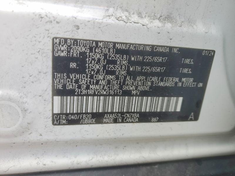 Продаж на аукціоні авто 2024 Toyota Rav4, vin: 2T3H1RFV2RW316113, номер лоту: 49155566