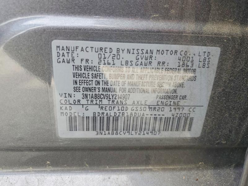 48618116 :رقم المزاد ، 3N1AB8CV9LY214907 vin ، 2020 Nissan Sentra مزاد بيع