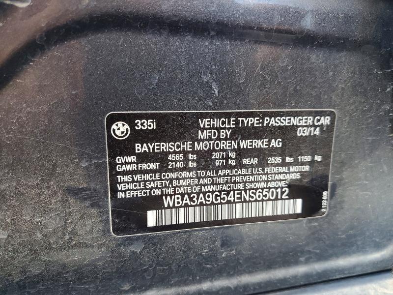 Продаж на аукціоні авто 2014 Bmw 335, vin: WBA3A9G54ENS65012, номер лоту: 51026986