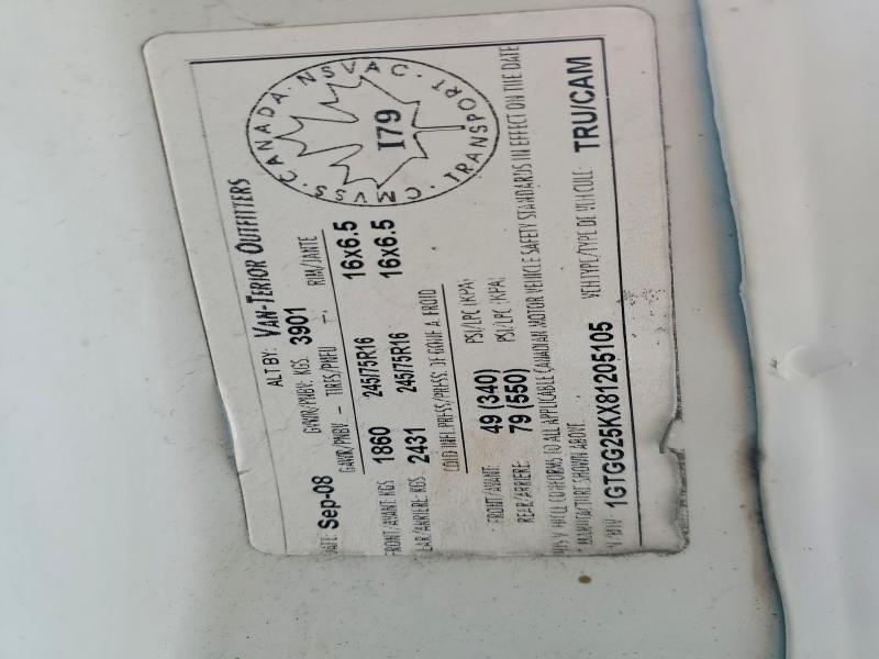 48490486 :رقم المزاد ، 1GTGG25KX81205105 vin ، 2008 Gmc Savana مزاد بيع