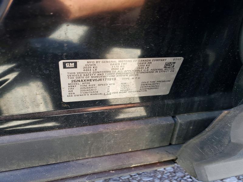 Aukcja sprzedaży 2018 Chevrolet Equinox, vin: 2GNAXHEV6J6171919, numer aukcji: 49377856