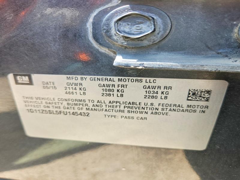51756076 :رقم المزاد ، 1G11Z5SL5FU145432 vin ، 2015 Chevrolet Impala مزاد بيع