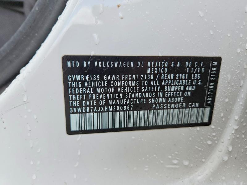 Aukcja sprzedaży 2017 Volkswagen Jetta, vin: 3VWDB7AJXHM290667, numer aukcji: 48292566
