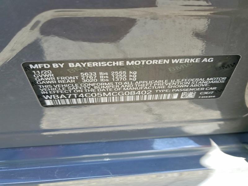 Продажа на аукционе авто 2021 Bmw 740, vin: WBA7T4C05MCG08402, номер лота: 48800226