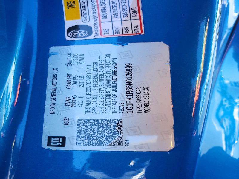 Продажа на аукционе авто 2022 Chevrolet Camaro, vin: 1G1FK1R65N0126999, номер лота: 49313166
