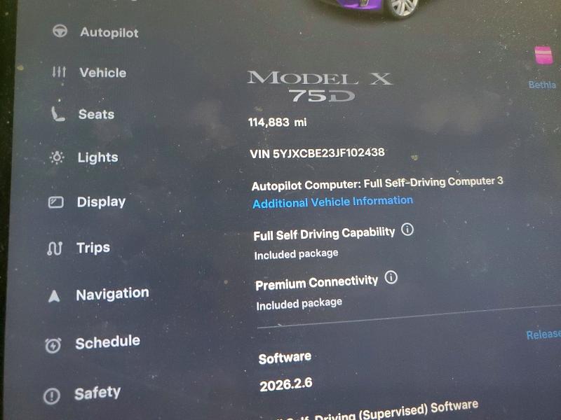 49091766 :رقم المزاد ، 5YJXCBE23JF102438 vin ، 2018 Tesla Model X مزاد بيع