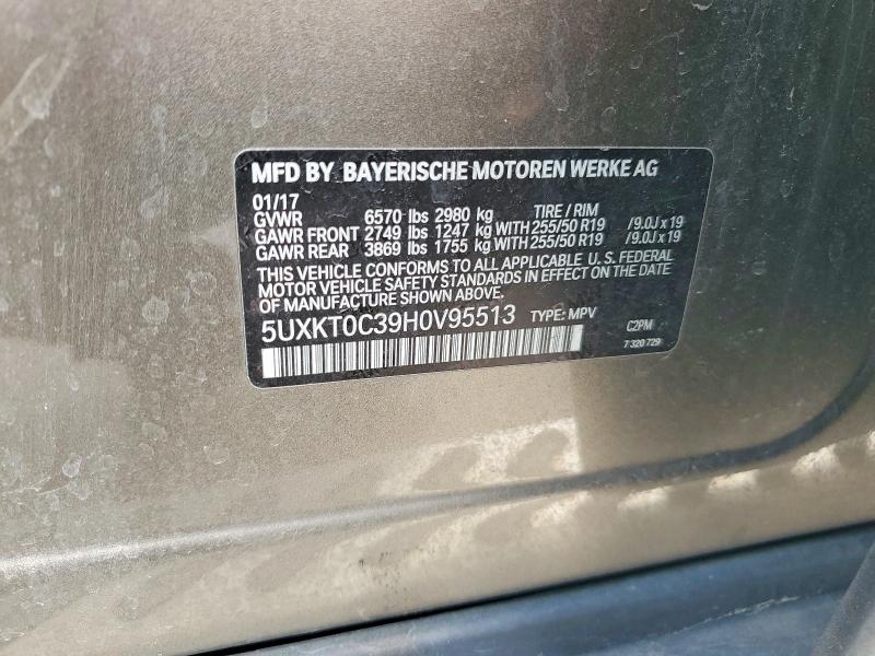 2017 Bmw X5 მანქანა იყიდება აუქციონზე, vin: 5UXKT0C39H0V95513, აუქციონის ნომერი: 47682036