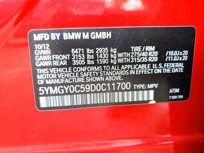 Продажа на аукционе авто 2013 Bmw X5, vin: 5YMGY0C59D0C11700, номер лота: 50339926