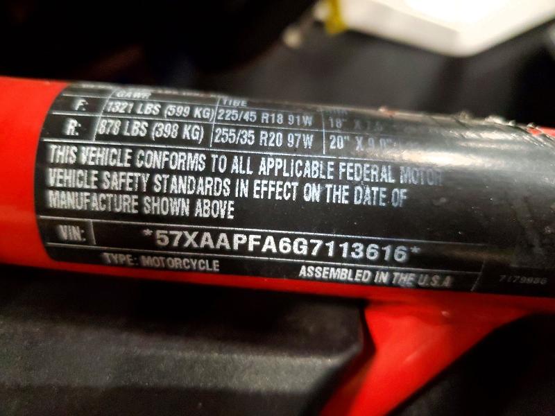 48973236 :رقم المزاد ، 57XAAPFA6G7113616 vin ، 2016 Polaris Slingshot مزاد بيع