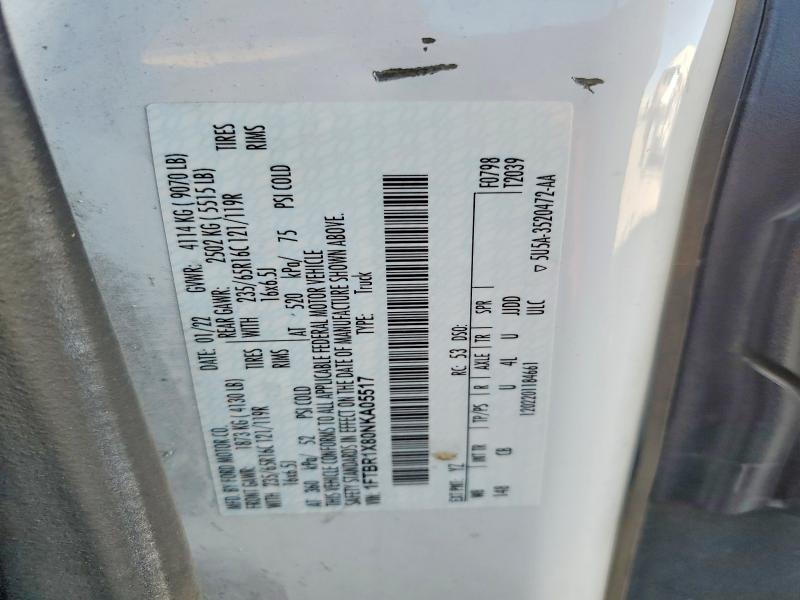 Aukcja sprzedaży 2022 Ford Transit, vin: 1FTBR1X80NKA05517, numer aukcji: 51100206