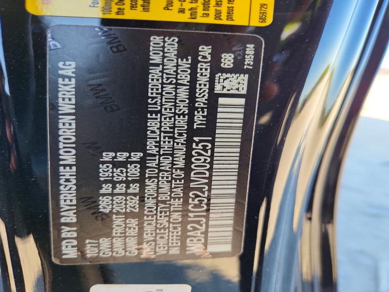 50814706 :رقم المزاد ، WBA2J1C52JVD09251 vin ، 2018 Bmw 230i مزاد بيع