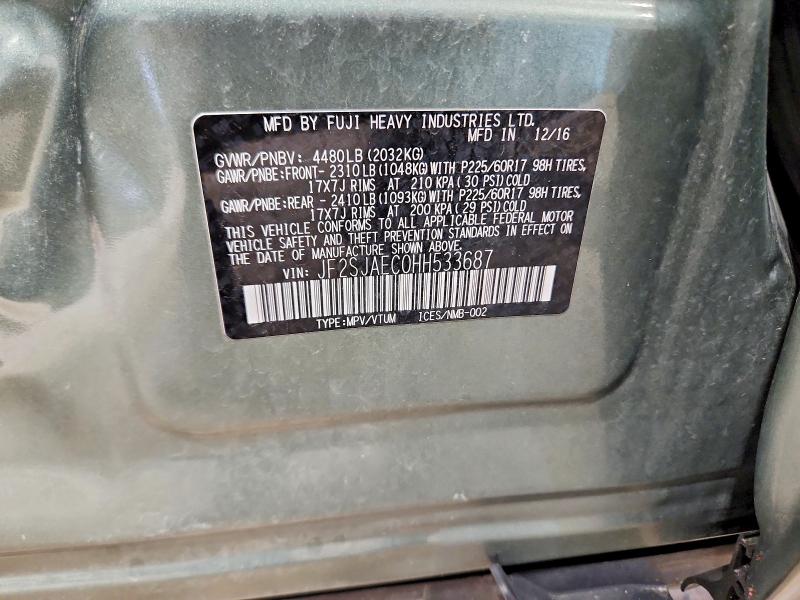 Aukcja sprzedaży 2017 Subaru Forester, vin: JF2SJAEC0HH533687, numer aukcji: 49238336
