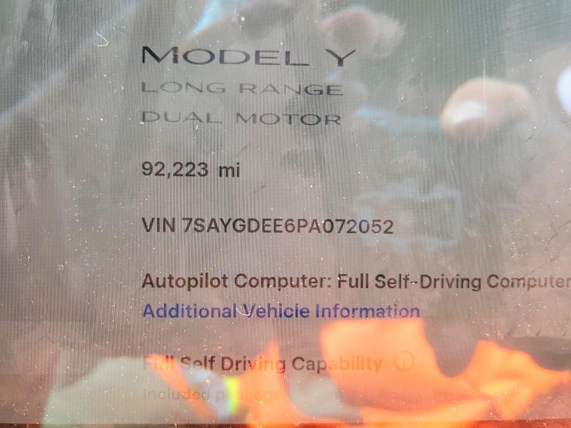 48826546 :رقم المزاد ، 7SAYGDEE6PA072052 vin ، 2023 Tesla Model Y مزاد بيع