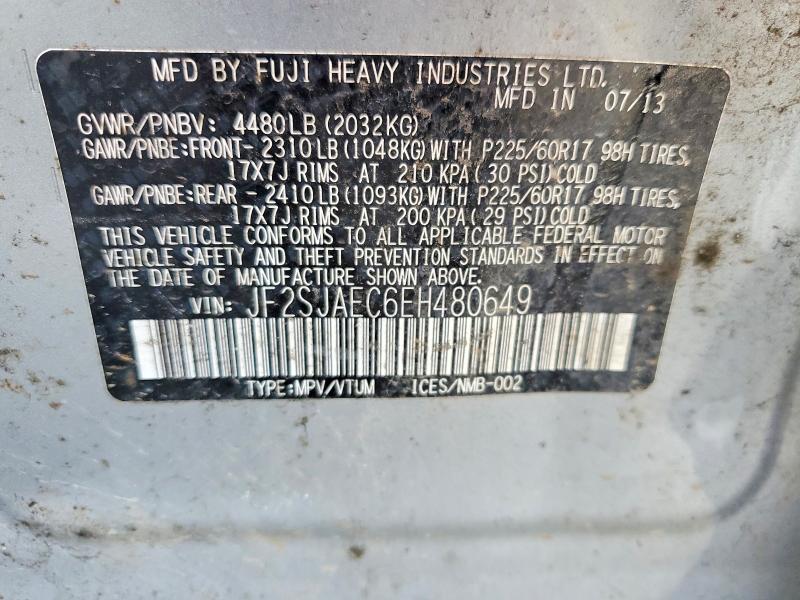 Продажа на аукционе авто 2014 Subaru Forester, vin: JF2SJAEC6EH480649, номер лота: 49020986
