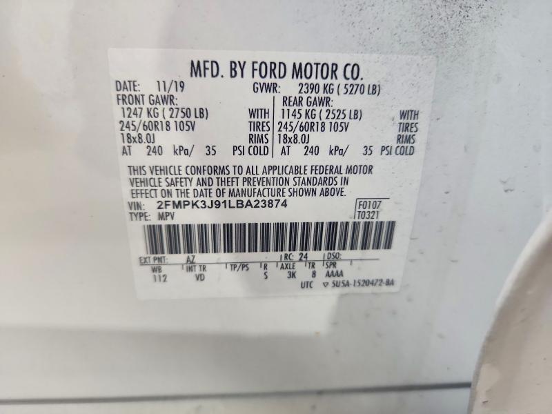 Продажа на аукционе авто 2020 Ford Edge, vin: 2FMPK3J91LBA23874, номер лота: 51295236