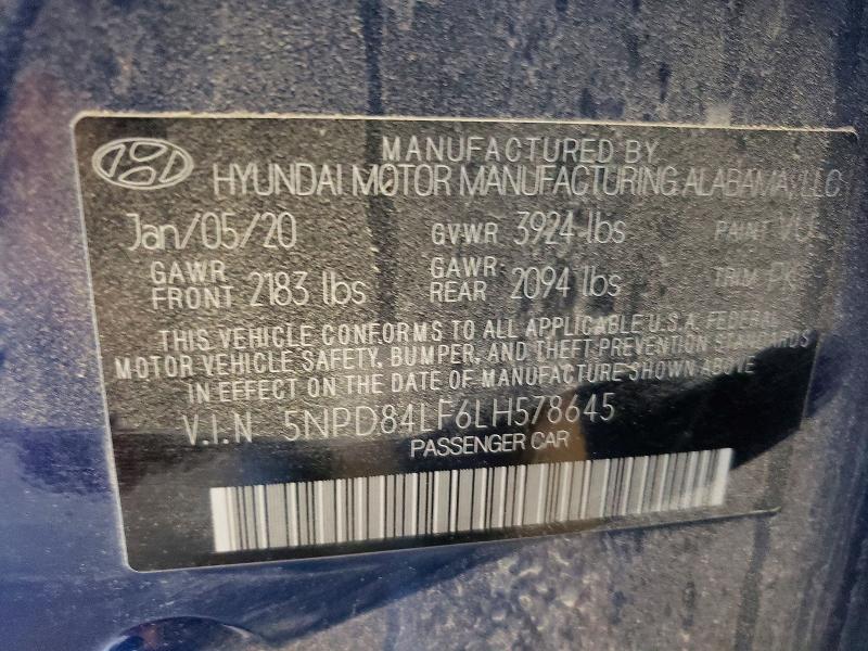 2020 Hyundai Elantra მანქანა იყიდება აუქციონზე, vin: 5NPD84LF6LH578645, აუქციონის ნომერი: 49210626