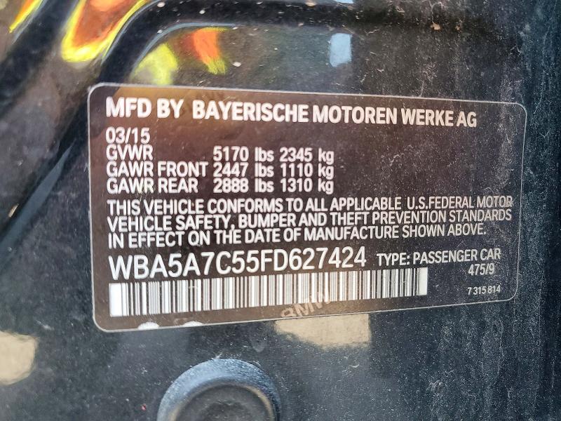 48452856 :رقم المزاد ، WBA5A7C55FD627424 vin ، 2015 Bmw 528 مزاد بيع