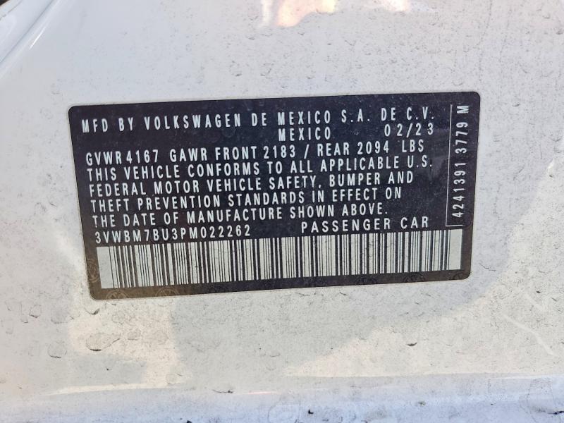 Aukcja sprzedaży 2023 Volkswagen Jetta, vin: 3VWBM7BU3PM022262, numer aukcji: 48544566
