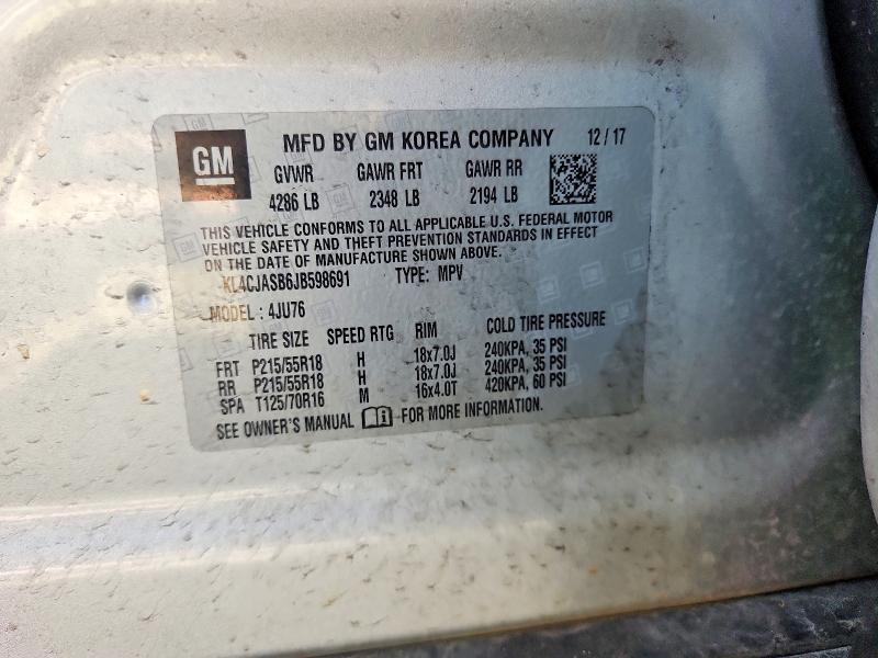 Продаж на аукціоні авто 2018 Buick Encore, vin: KL4CJASB6JB598691, номер лоту: 49683666