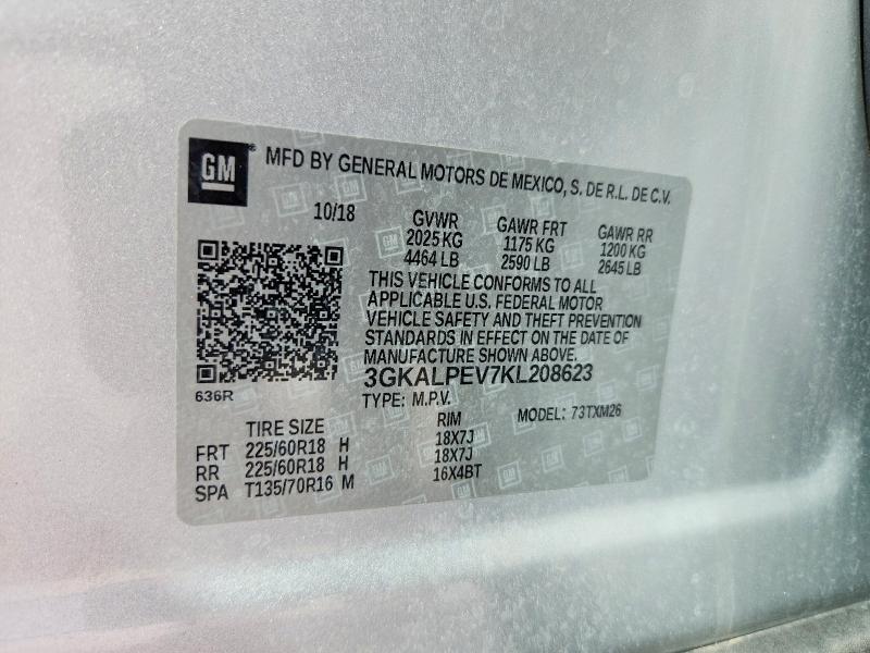 49077066 :رقم المزاد ، 3GKALPEV7KL208623 vin ، 2019 Gmc Terrain مزاد بيع