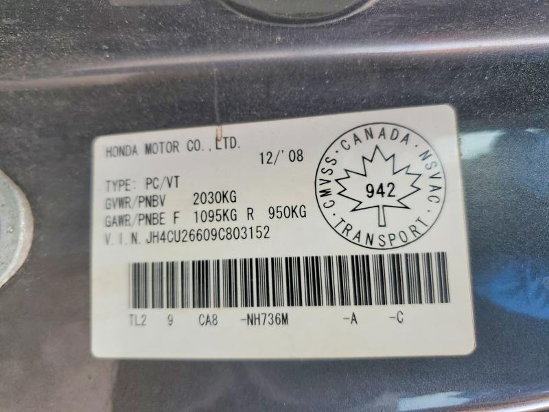 Продажа на аукционе авто 2009 Acura Tsx, vin: JH4CU26609C803152, номер лота: 49881906