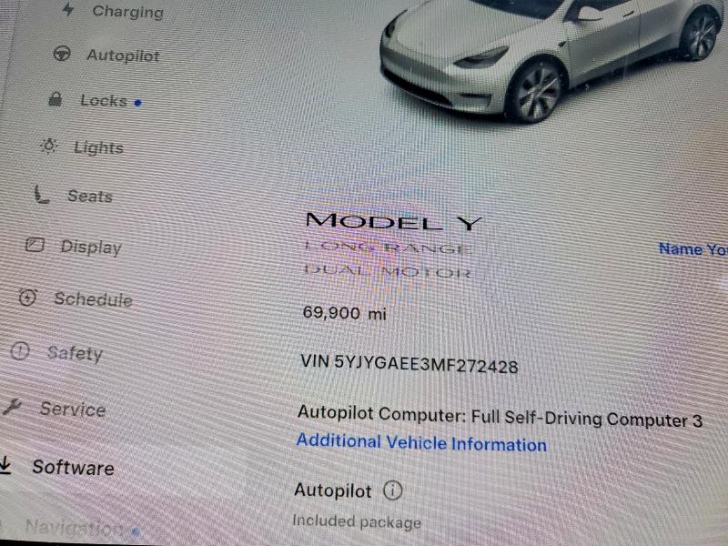 2021 Tesla Model Y მანქანა იყიდება აუქციონზე, vin: 5YJYGAEE3MF272428, აუქციონის ნომერი: 49924486