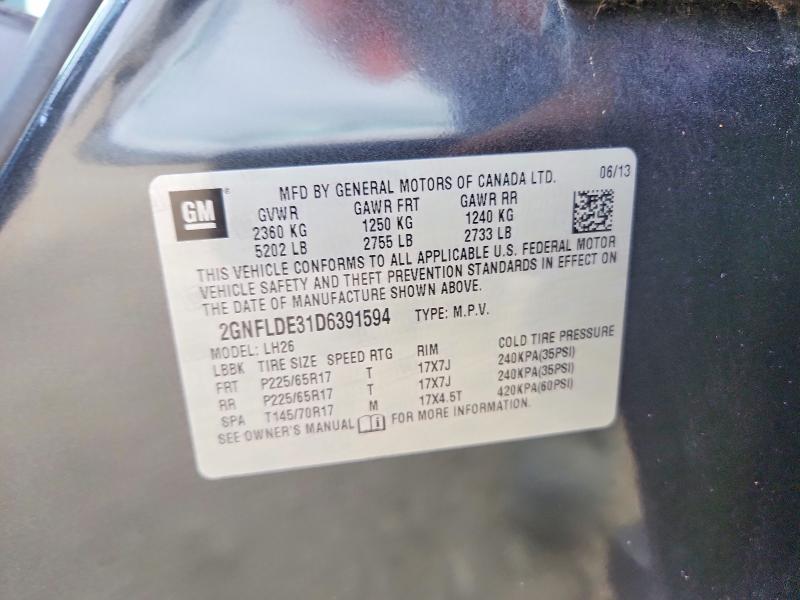 2013 Chevrolet Equinox მანქანა იყიდება აუქციონზე, vin: 2GNFLDE31D6391594, აუქციონის ნომერი: 51188586