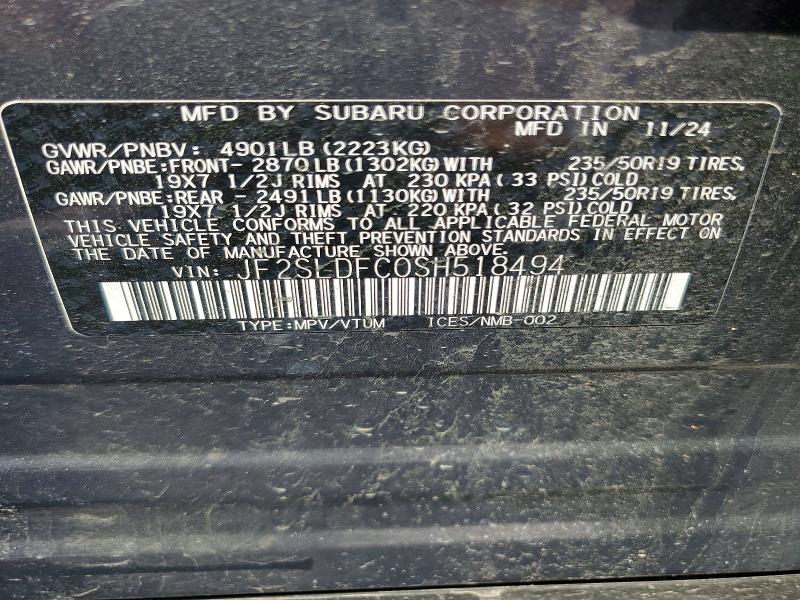 Продаж на аукціоні авто 2025 Subaru Forester, vin: JF2SLDFC0SH518494, номер лоту: 51127036