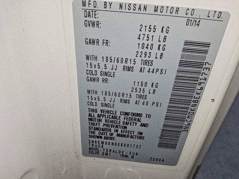 51073326 :رقم المزاد ، 3N6CM0KN8EK691737 vin ، 2014 Nissan Nv200 مزاد بيع
