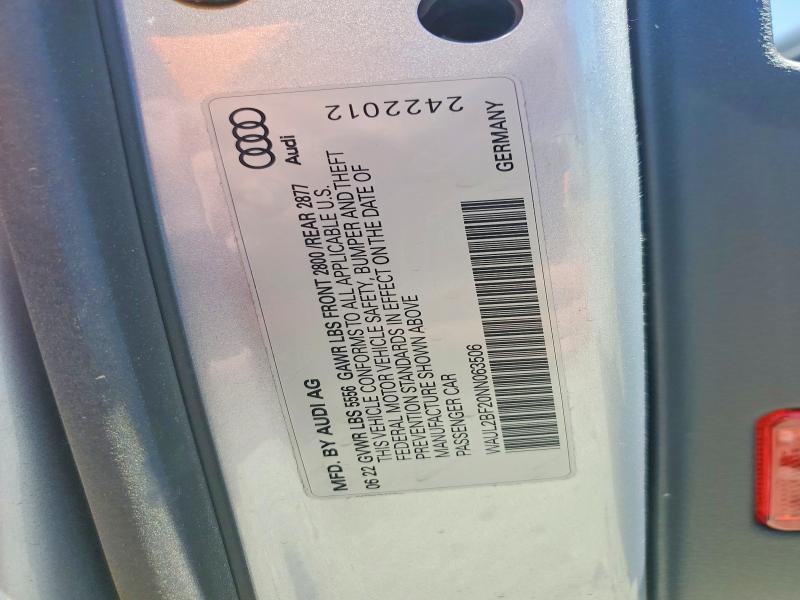 Продажа на аукционе авто 2022 Audi A6, vin: WAUL2BF20NN063506, номер лота: 50786326