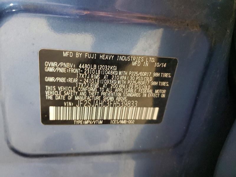Продаж на аукціоні авто 2015 Subaru Forester, vin: JF2SJAHC3FH539833, номер лоту: 48213876