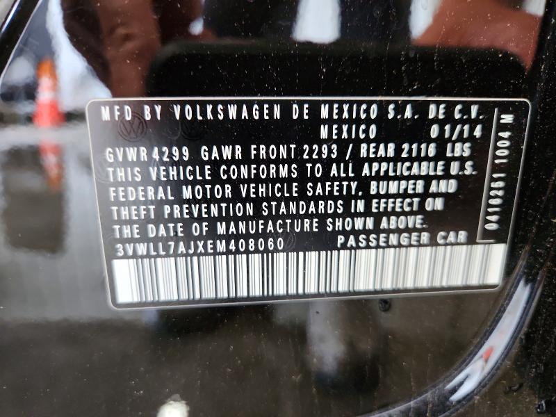 50309606 :رقم المزاد ، 3VWLL7AJXEM408060 vin ، 2014 Volkswagen Jetta مزاد بيع