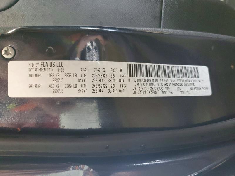 49648846 :رقم المزاد ، 2C4RC1FG1KR702507 vin ، 2019 Chrysler Pacifica مزاد بيع