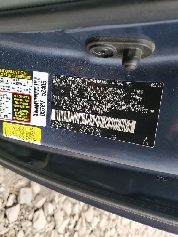 Продаж на аукціоні авто 2014 Toyota Sienna, vin: 5TDYK3DC2ES415506, номер лоту: 50442856