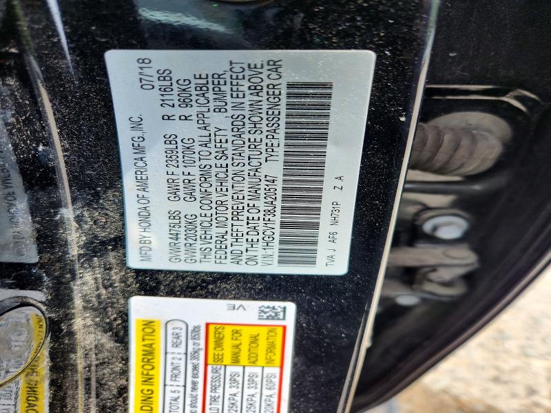 Aukcja sprzedaży 2018 Honda Accord, vin: 1HGCV1F38JA205147, numer aukcji: 49414716