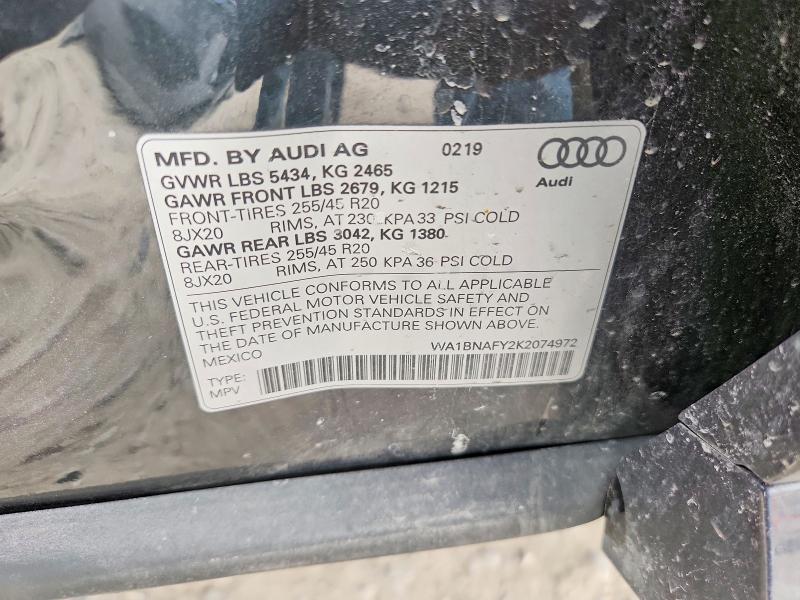 Продажа на аукционе авто 2019 Audi Q5, vin: WA1BNAFY2K2074972, номер лота: 49939696