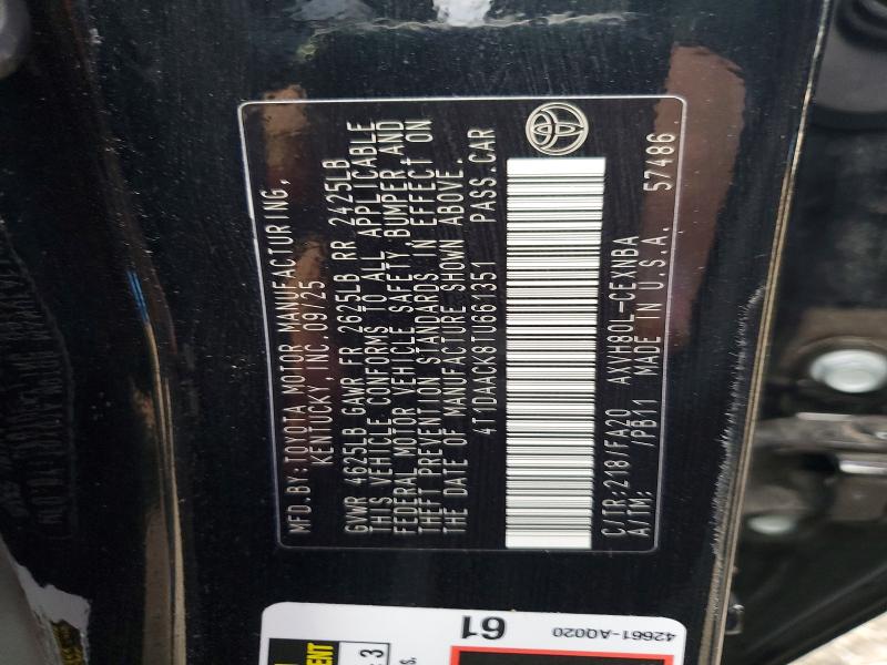2026 Toyota Camry მანქანა იყიდება აუქციონზე, vin: 4T1DAACK8TU661351, აუქციონის ნომერი: 49390526