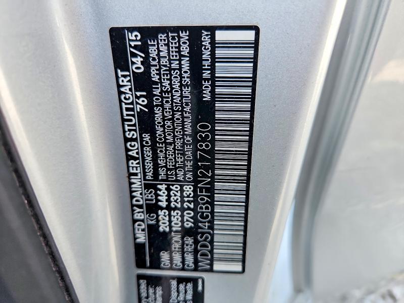 Aukcja sprzedaży 2015 Mercedes-benz Cla, vin: WDDSJ4GB9FN217830, numer aukcji: 50055726