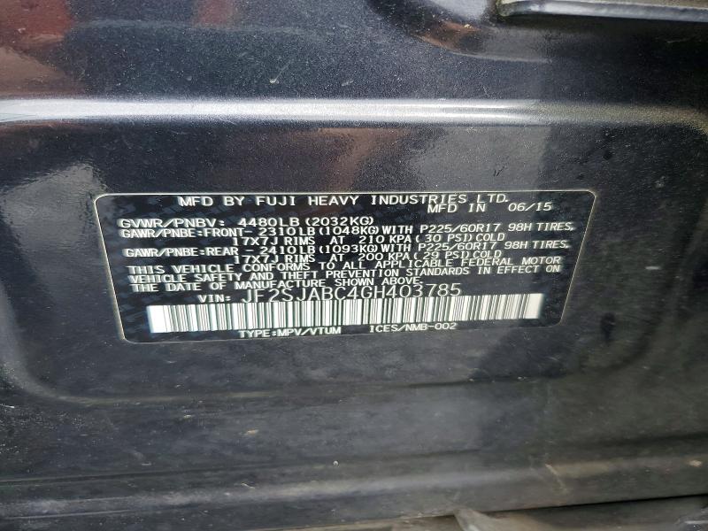 Aukcja sprzedaży 2016 Subaru Forester, vin: JF2SJABC4GH403785, numer aukcji: 51660806