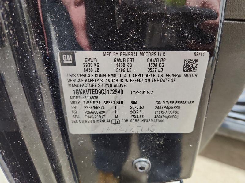 2012 Gmc Acadia მანქანა იყიდება აუქციონზე, vin: 1GKKVTED9CJ172540, აუქციონის ნომერი: 51926336